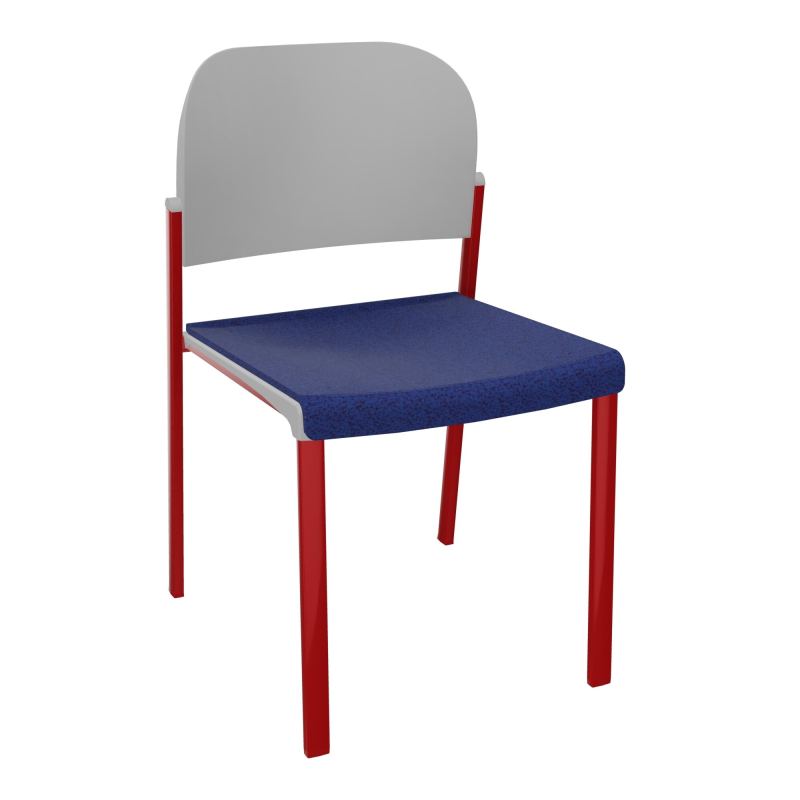 ROMY CHAISE 4P FIXES ASSISE TISSU DOSSIER POLYPRO SANS ACCOUDOIRS  B6 ZY PX