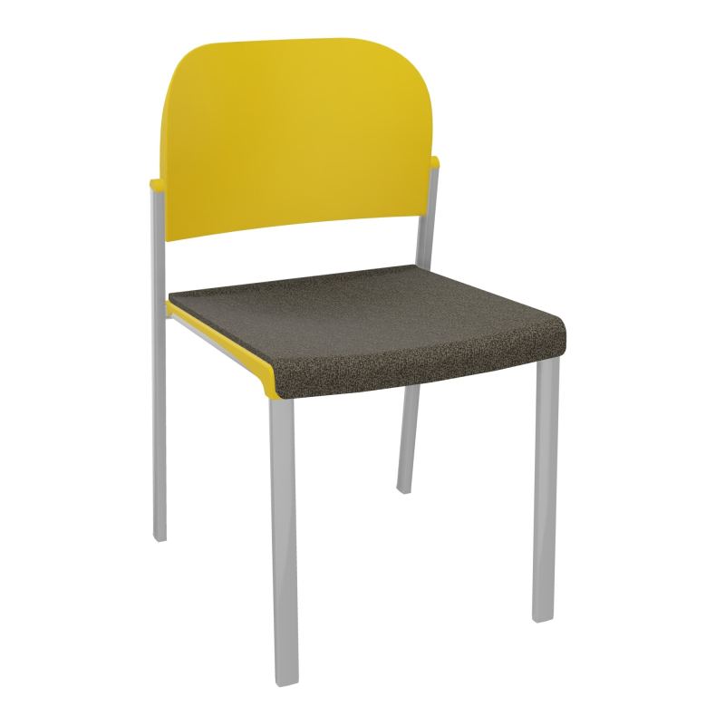 ROMY CHAISE 4P FIXES ASSISE TISSU DOSSIER POLYPRO SANS ACCOUDOIRS  B7 SB PW