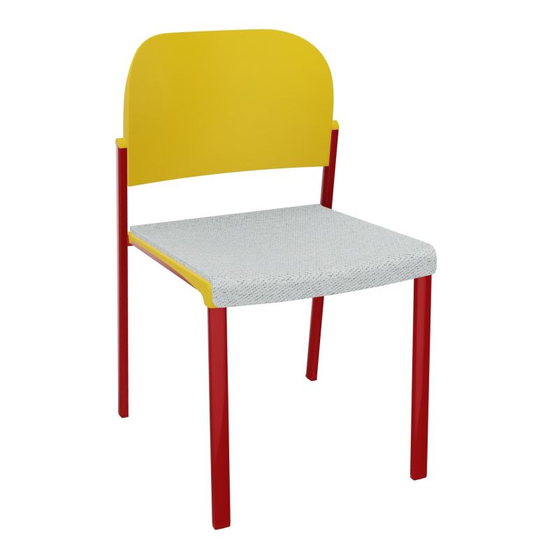 ROMY CHAISE 4P FIXES ASSISE TISSU DOSSIER POLYPRO SANS ACCOUDOIRS BC ZY PW