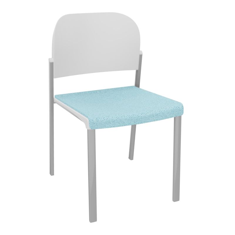ROMY CHAISE 4P FIXES ASSISE TISSU DOSSIER POLYPRO SANS ACCOUDOIRS