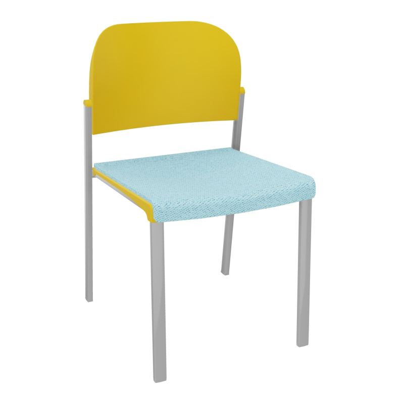 ROMY CHAISE 4P FIXES ASSISE TISSU DOSSIER POLYPRO SANS ACCOUDOIRS BF SB PW