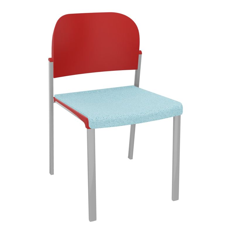 ROMY CHAISE 4P FIXES ASSISE TISSU DOSSIER POLYPRO SANS ACCOUDOIRS BF SB PZ