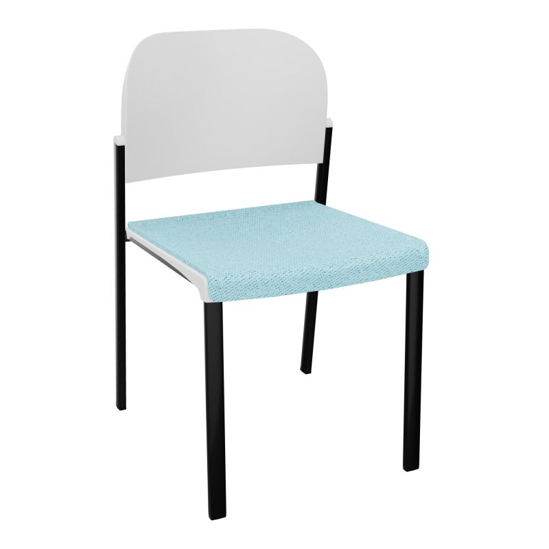 ROMY CHAISE 4P FIXES ASSISE TISSU DOSSIER POLYPRO SANS ACCOUDOIRS BF SG PT