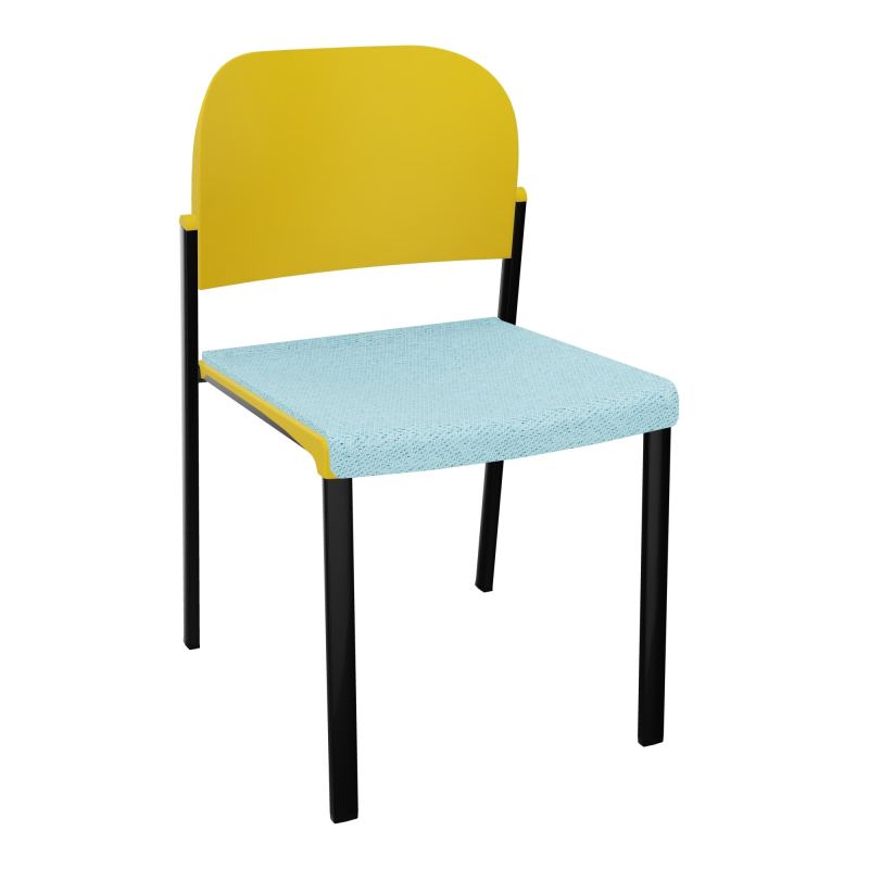 ROMY CHAISE 4P FIXES ASSISE TISSU DOSSIER POLYPRO SANS ACCOUDOIRS BF SG PW