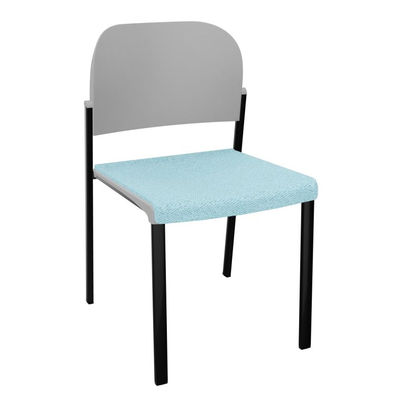 ROMY CHAISE 4P FIXES ASSISE TISSU DOSSIER POLYPRO SANS ACCOUDOIRS BF SG PX
