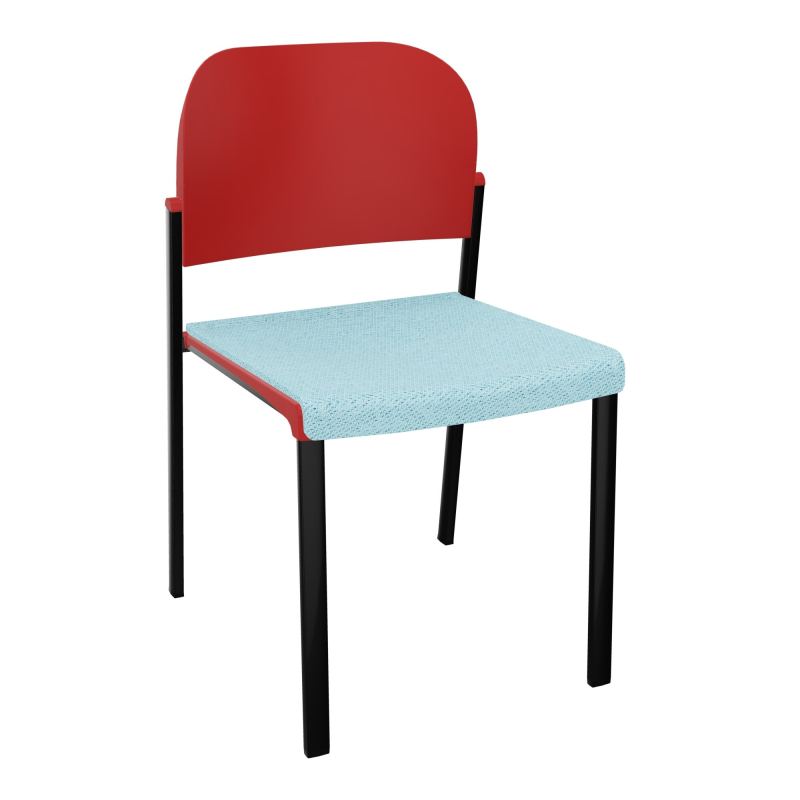 ROMY CHAISE 4P FIXES ASSISE TISSU DOSSIER POLYPRO SANS ACCOUDOIRS BF SG PZ