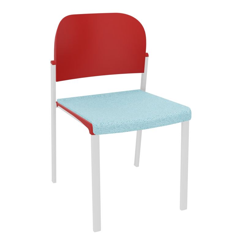 ROMY CHAISE 4P FIXES ASSISE TISSU DOSSIER POLYPRO SANS ACCOUDOIRS BF SP PZ