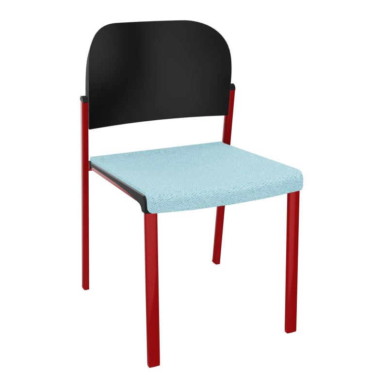 ROMY CHAISE 4P FIXES ASSISE TISSU DOSSIER POLYPRO SANS ACCOUDOIRS BF ZY PU