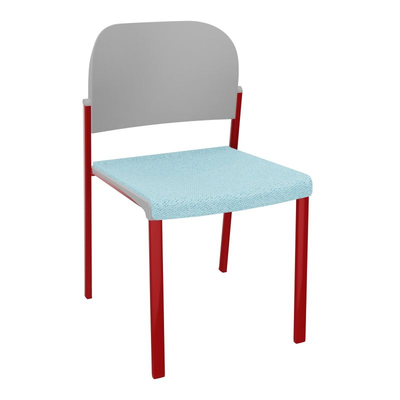 ROMY CHAISE 4P FIXES ASSISE TISSU DOSSIER POLYPRO SANS ACCOUDOIRS BF ZY PX