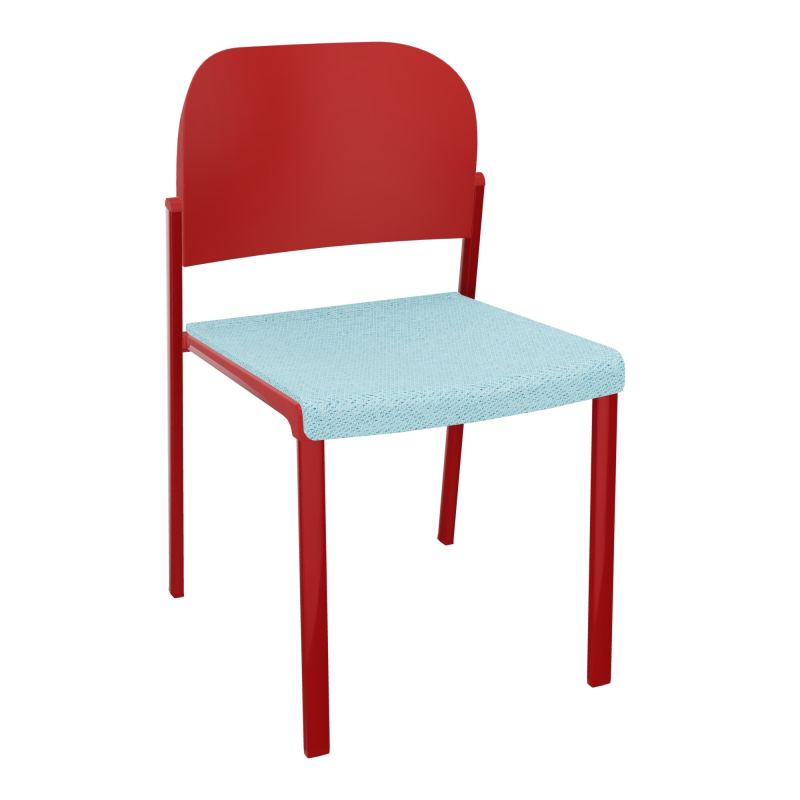 ROMY CHAISE 4P FIXES ASSISE TISSU DOSSIER POLYPRO SANS ACCOUDOIRS BF ZY PZ