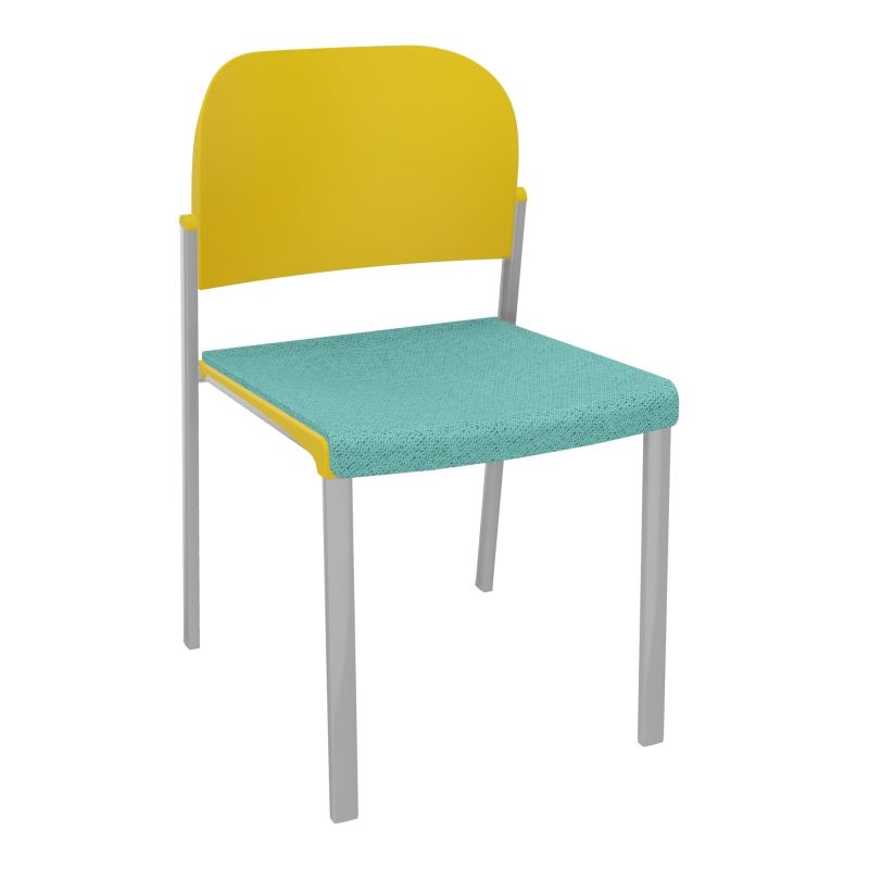 ROMY CHAISE 4P FIXES ASSISE TISSU DOSSIER POLYPRO SANS ACCOUDOIRS BG SB PW