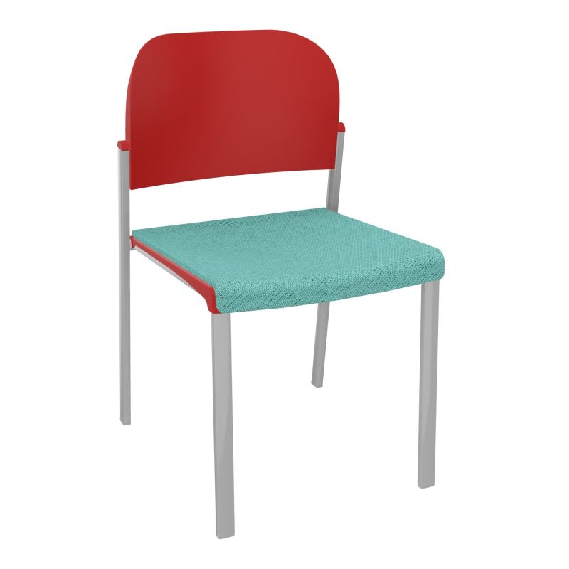 ROMY CHAISE 4P FIXES ASSISE TISSU DOSSIER POLYPRO SANS ACCOUDOIRS BG SB PZ
