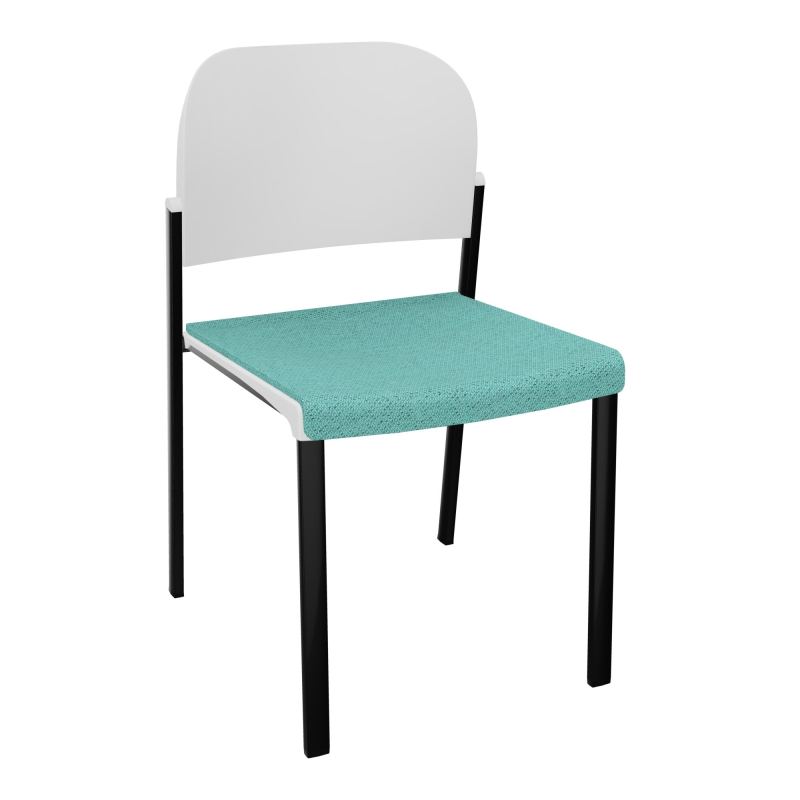 ROMY CHAISE 4P FIXES ASSISE TISSU DOSSIER POLYPRO SANS ACCOUDOIRS BG SG PT
