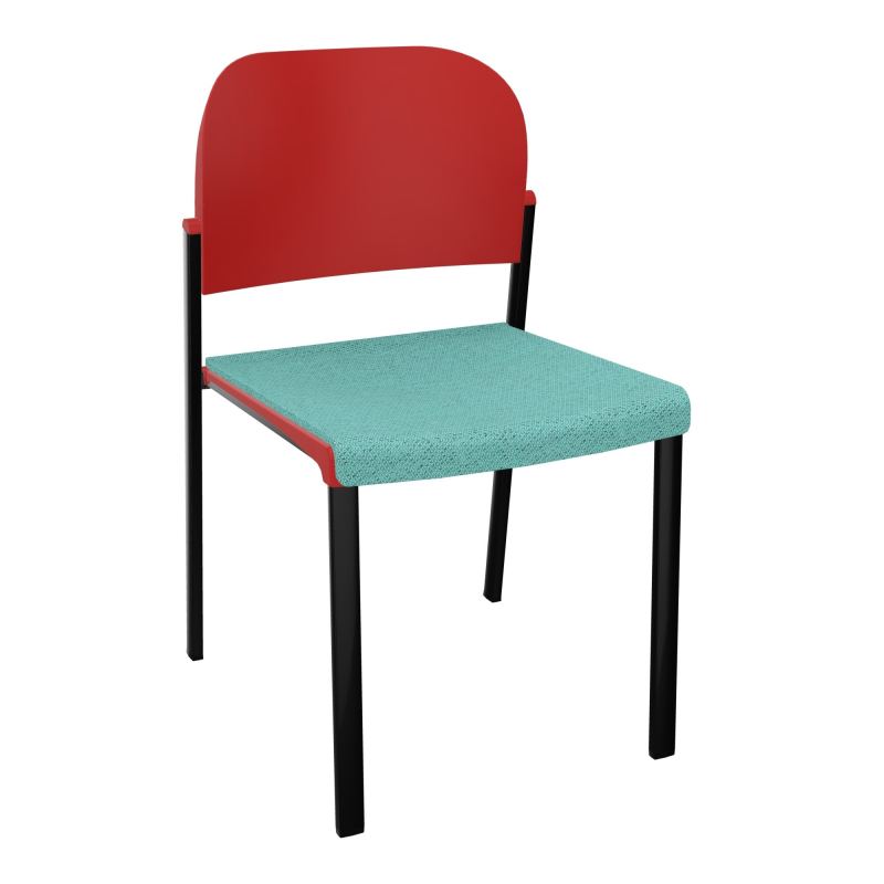 ROMY CHAISE 4P FIXES ASSISE TISSU DOSSIER POLYPRO SANS ACCOUDOIRS BG SG PZ
