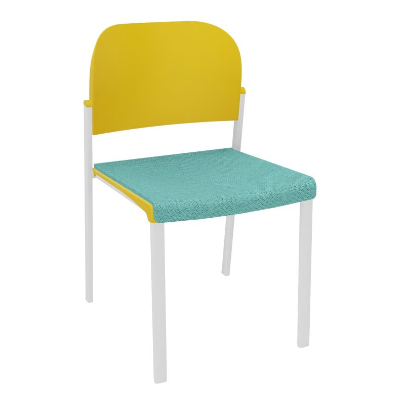 ROMY CHAISE 4P FIXES ASSISE TISSU DOSSIER POLYPRO SANS ACCOUDOIRS BG SP PW