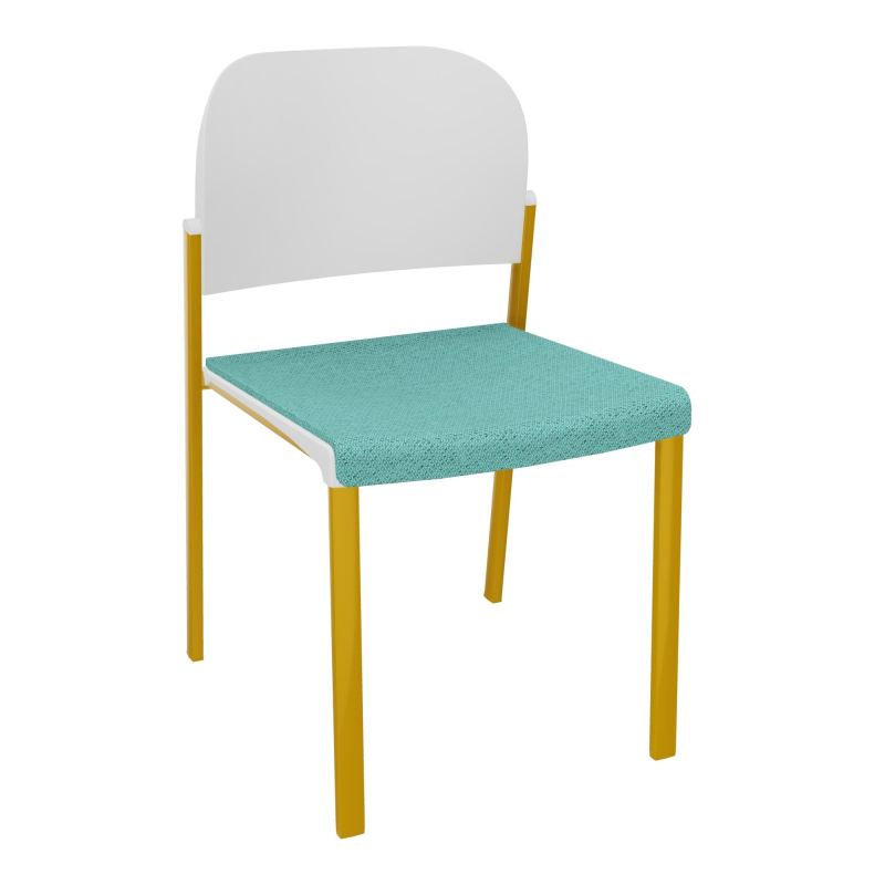 ROMY CHAISE 4P FIXES ASSISE TISSU DOSSIER POLYPRO SANS ACCOUDOIRS BG SX PT