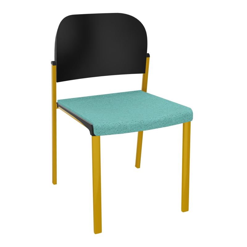 ROMY CHAISE 4P FIXES ASSISE TISSU DOSSIER POLYPRO SANS ACCOUDOIRS BG SX PU