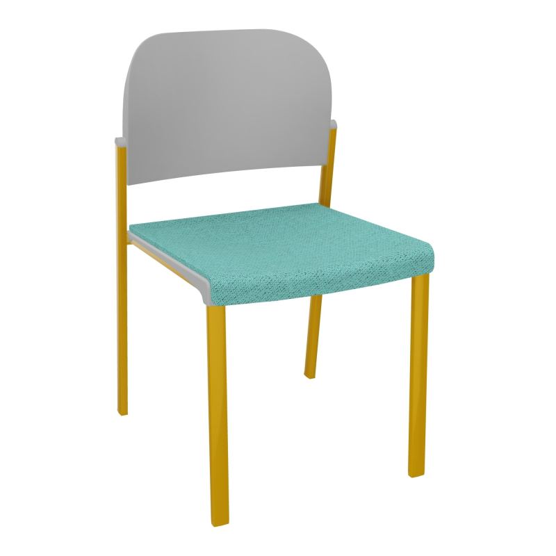 ROMY CHAISE 4P FIXES ASSISE TISSU DOSSIER POLYPRO SANS ACCOUDOIRS BG SX PX