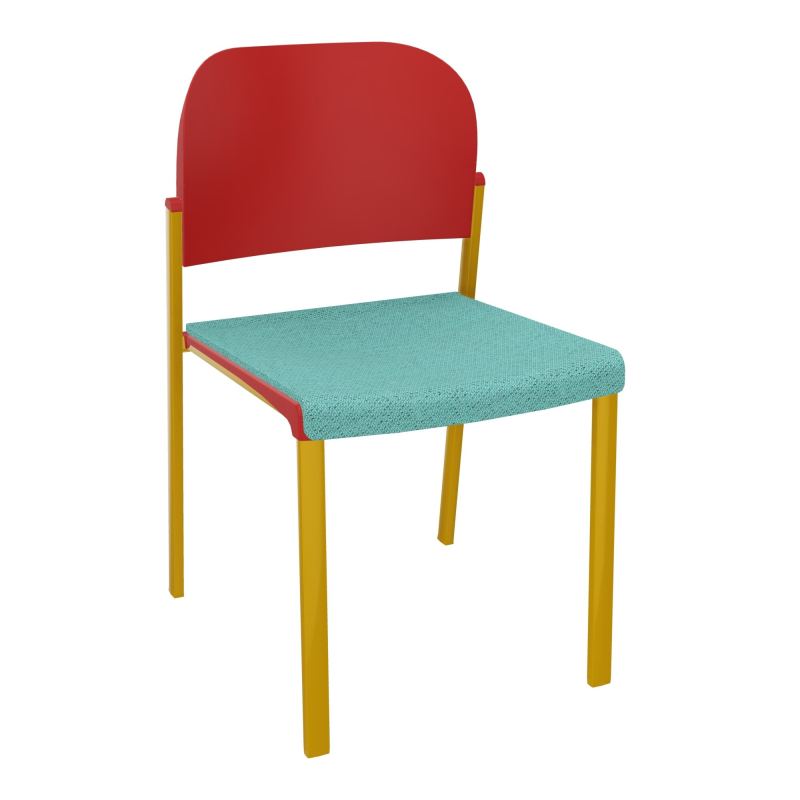 ROMY CHAISE 4P FIXES ASSISE TISSU DOSSIER POLYPRO SANS ACCOUDOIRS BG SX PZ