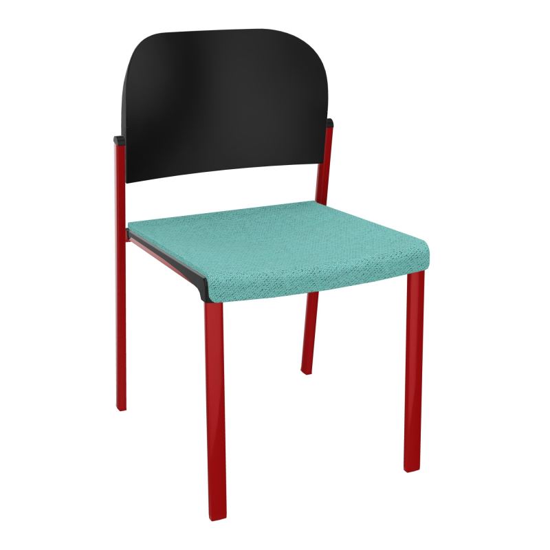 ROMY CHAISE 4P FIXES ASSISE TISSU DOSSIER POLYPRO SANS ACCOUDOIRS BG ZY PU