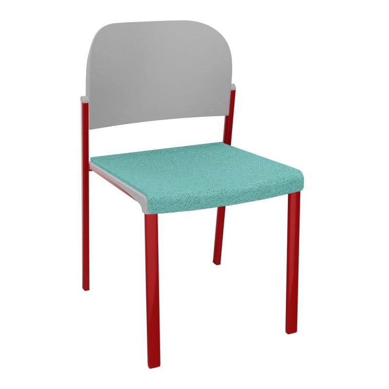 ROMY CHAISE 4P FIXES ASSISE TISSU DOSSIER POLYPRO SANS ACCOUDOIRS BG ZY PX