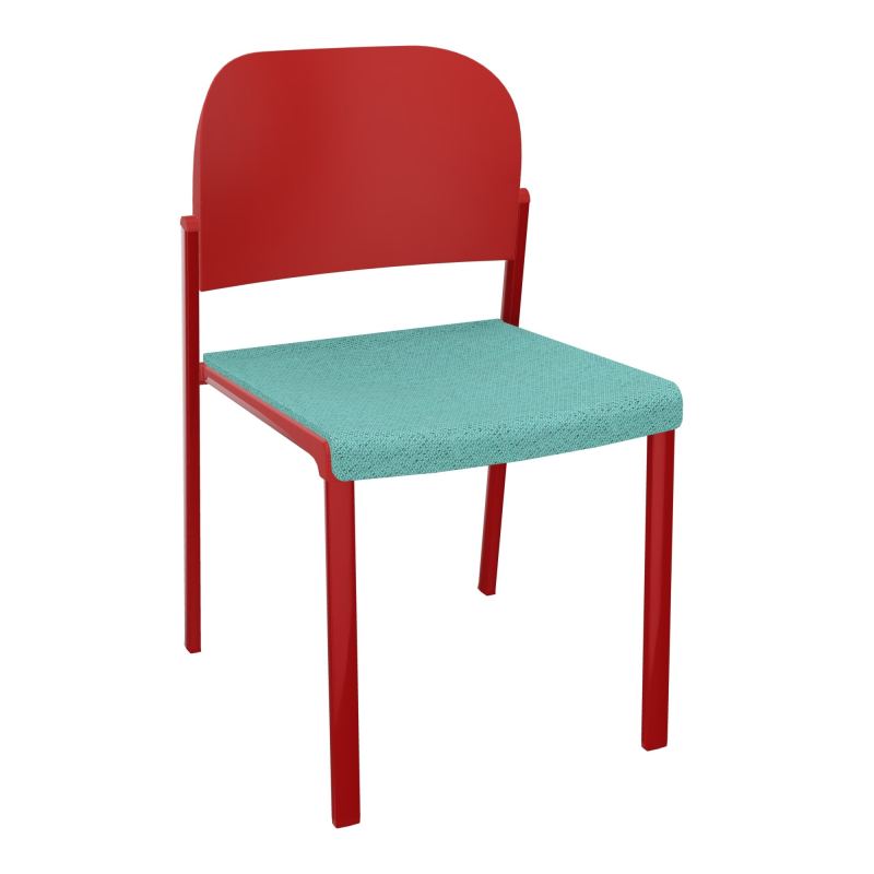 ROMY CHAISE 4P FIXES ASSISE TISSU DOSSIER POLYPRO SANS ACCOUDOIRS BG ZY PZ