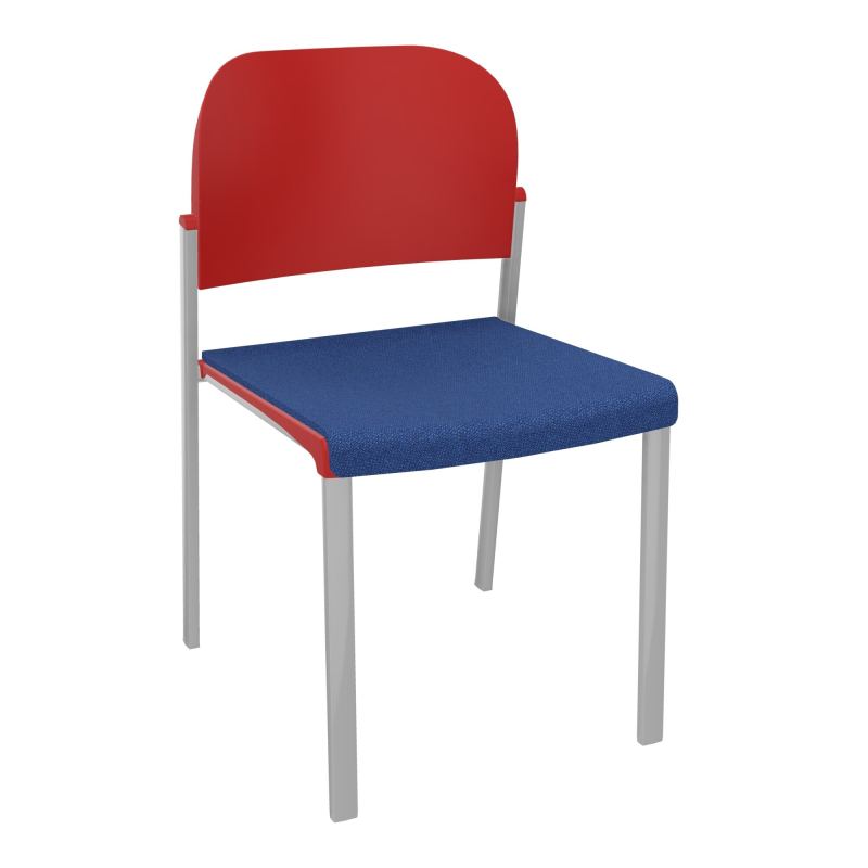 ROMY CHAISE 4P FIXES ASSISE TISSU DOSSIER POLYPRO SANS ACCOUDOIRS BH SB PZ