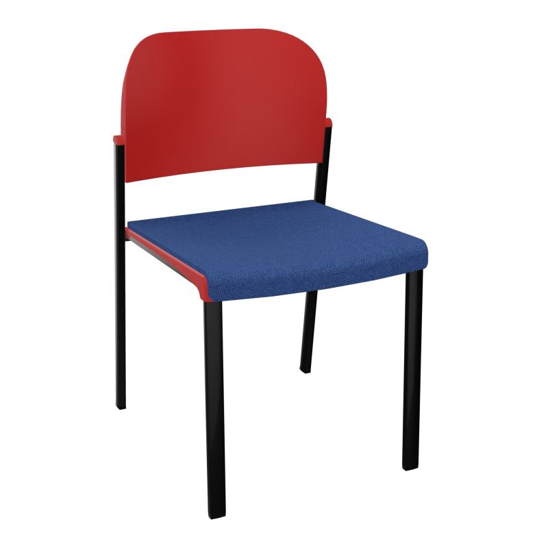 ROMY CHAISE 4P FIXES ASSISE TISSU DOSSIER POLYPRO SANS ACCOUDOIRS BH SG PZ