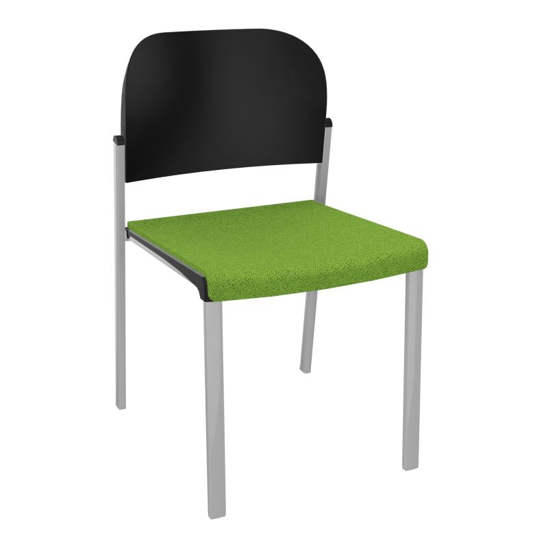 ROMY CHAISE 4P FIXES ASSISE TISSU DOSSIER POLYPRO SANS ACCOUDOIRS BK SB PU