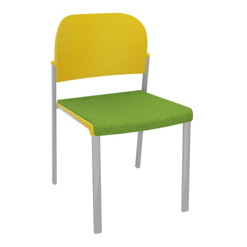 ROMY CHAISE 4P FIXES ASSISE TISSU DOSSIER POLYPRO SANS ACCOUDOIRS BK SB PW