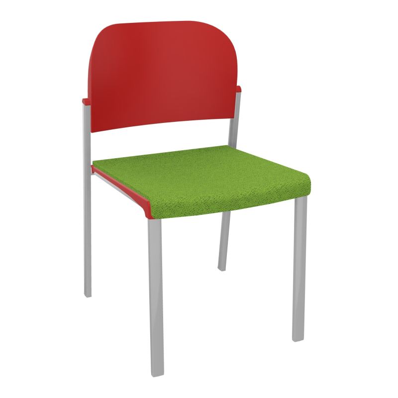 ROMY CHAISE 4P FIXES ASSISE TISSU DOSSIER POLYPRO SANS ACCOUDOIRS BK SB PZ