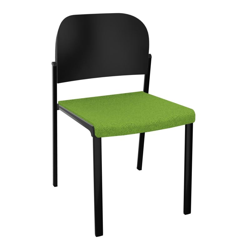 ROMY CHAISE 4P FIXES ASSISE TISSU DOSSIER POLYPRO SANS ACCOUDOIRS BK SG PU