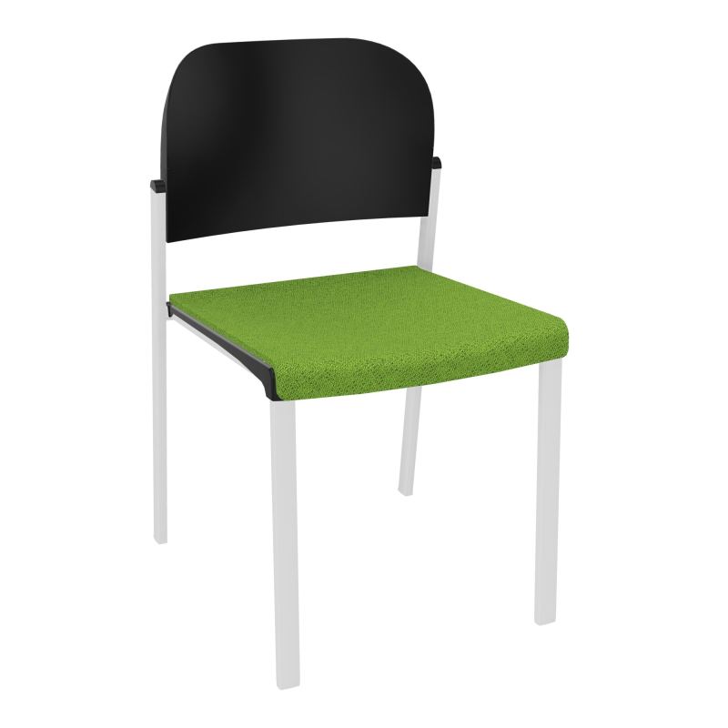 ROMY CHAISE 4P FIXES ASSISE TISSU DOSSIER POLYPRO SANS ACCOUDOIRS BK SP PU