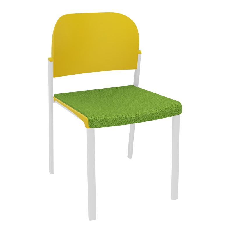 ROMY CHAISE 4P FIXES ASSISE TISSU DOSSIER POLYPRO SANS ACCOUDOIRS BK SP PW