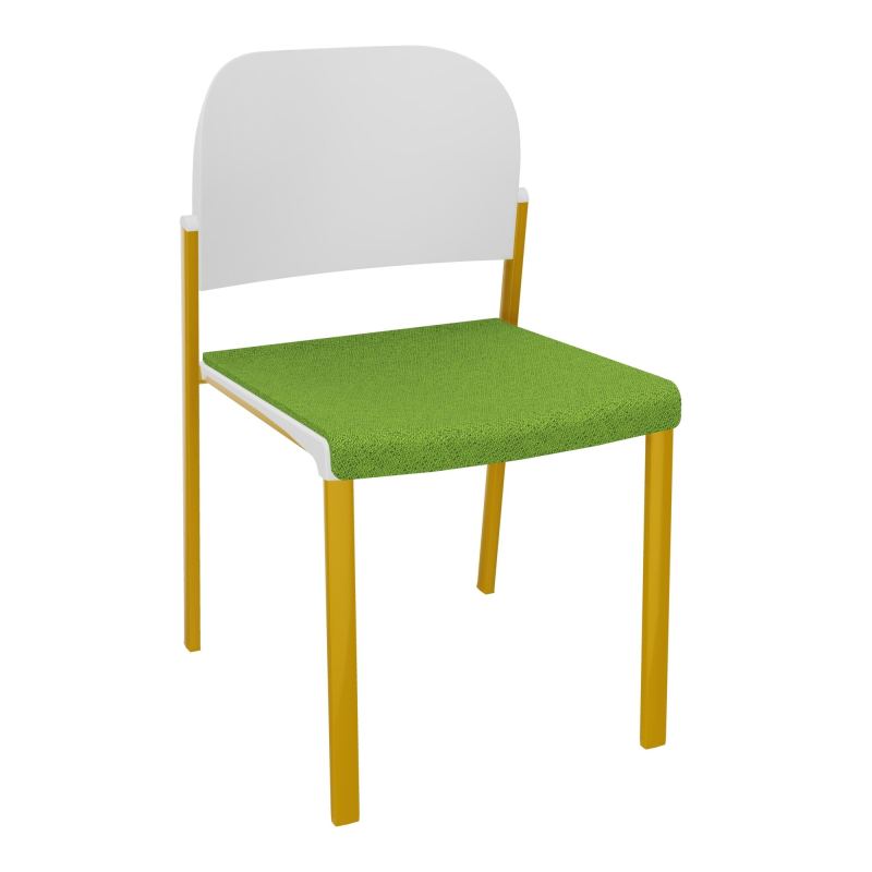 ROMY CHAISE 4P FIXES ASSISE TISSU DOSSIER POLYPRO SANS ACCOUDOIRS BK SX PT