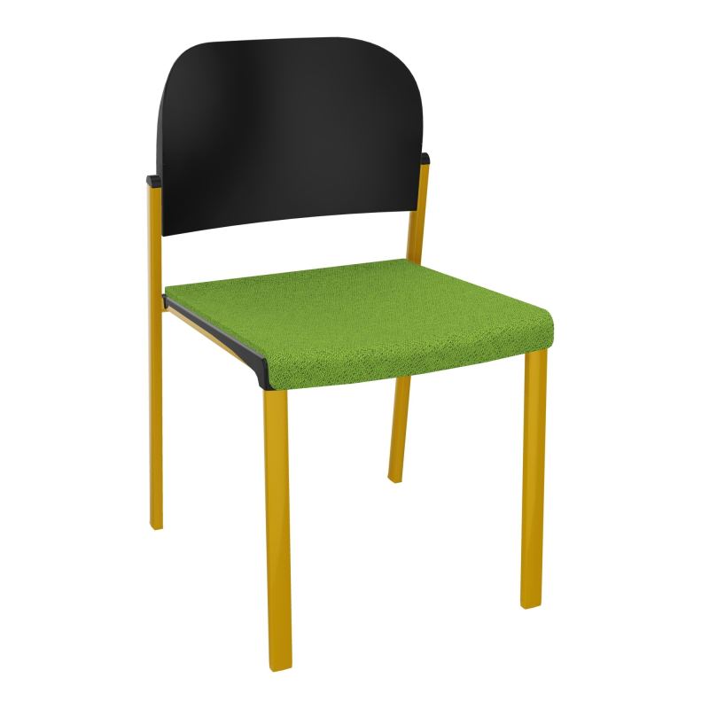 ROMY CHAISE 4P FIXES ASSISE TISSU DOSSIER POLYPRO SANS ACCOUDOIRS BK SX PU