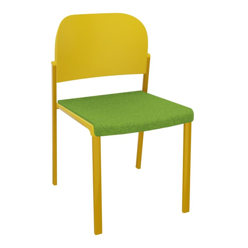 ROMY CHAISE 4P FIXES ASSISE TISSU DOSSIER POLYPRO SANS ACCOUDOIRS BK SX PW