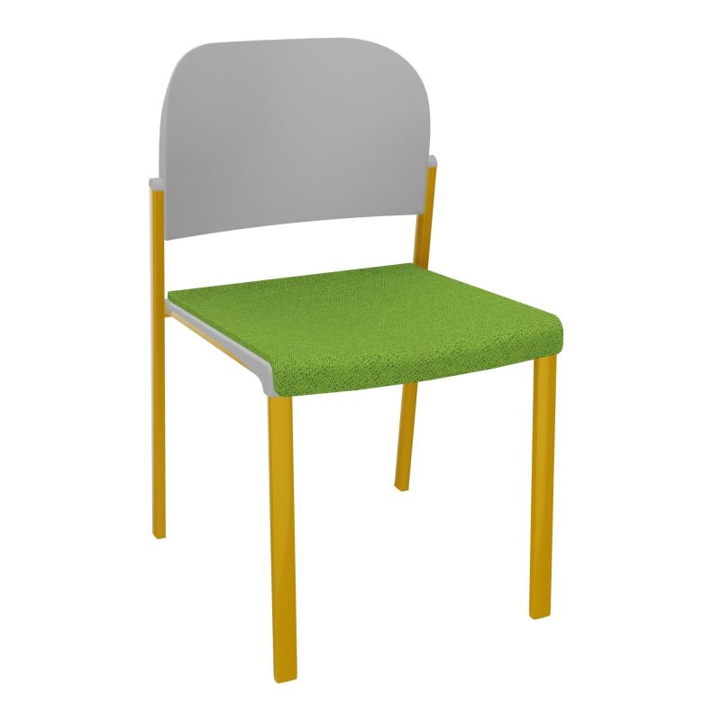 ROMY CHAISE 4P FIXES ASSISE TISSU DOSSIER POLYPRO SANS ACCOUDOIRS BK SX PX