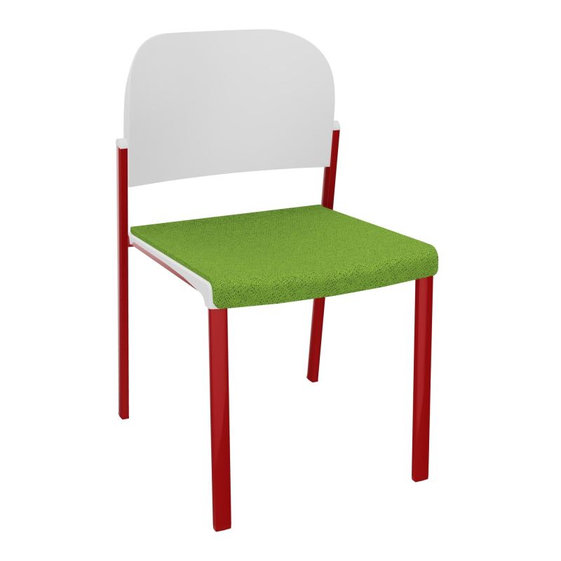 ROMY CHAISE 4P FIXES ASSISE TISSU DOSSIER POLYPRO SANS ACCOUDOIRS BK ZY PT