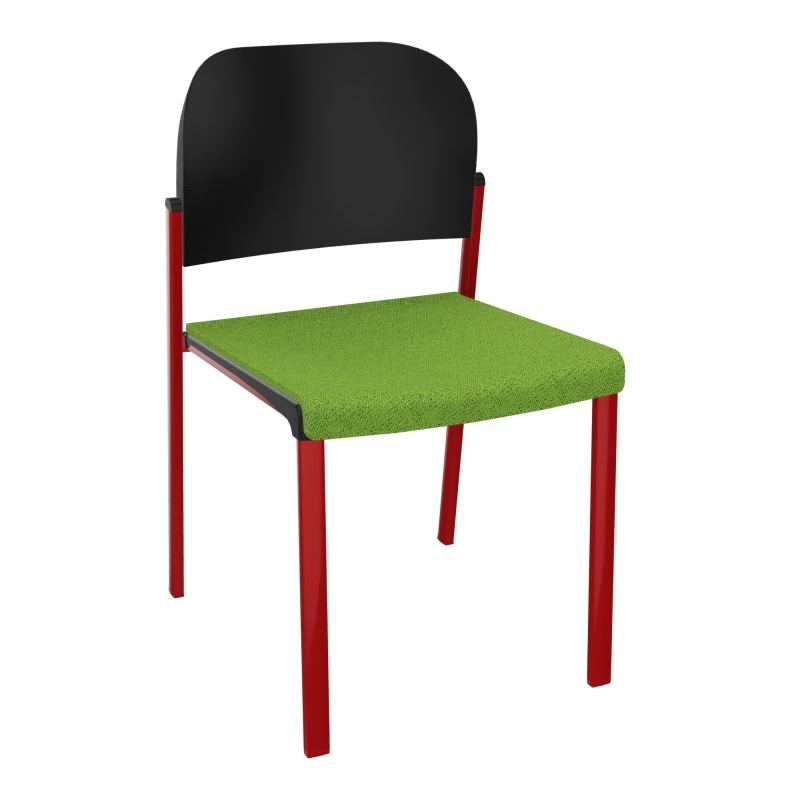 ROMY CHAISE 4P FIXES ASSISE TISSU DOSSIER POLYPRO SANS ACCOUDOIRS BK ZY PU