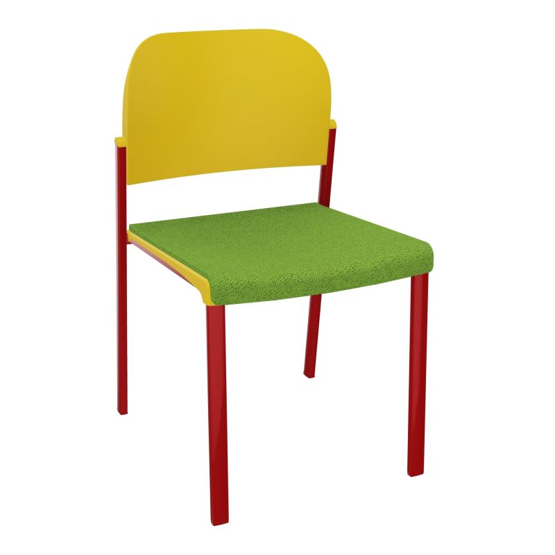 ROMY CHAISE 4P FIXES ASSISE TISSU DOSSIER POLYPRO SANS ACCOUDOIRS BK ZY PW