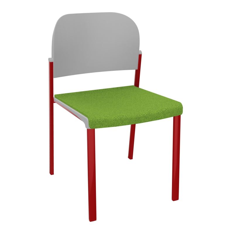 ROMY CHAISE 4P FIXES ASSISE TISSU DOSSIER POLYPRO SANS ACCOUDOIRS BK ZY PX