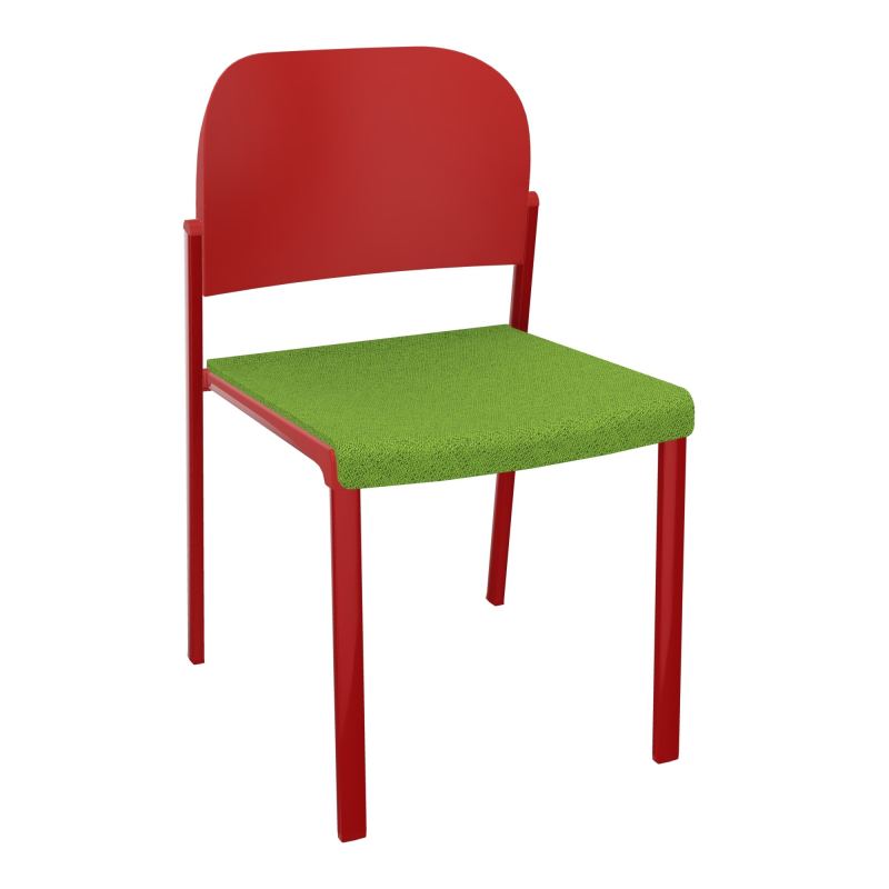ROMY CHAISE 4P FIXES ASSISE TISSU DOSSIER POLYPRO SANS ACCOUDOIRS BK ZY PZ