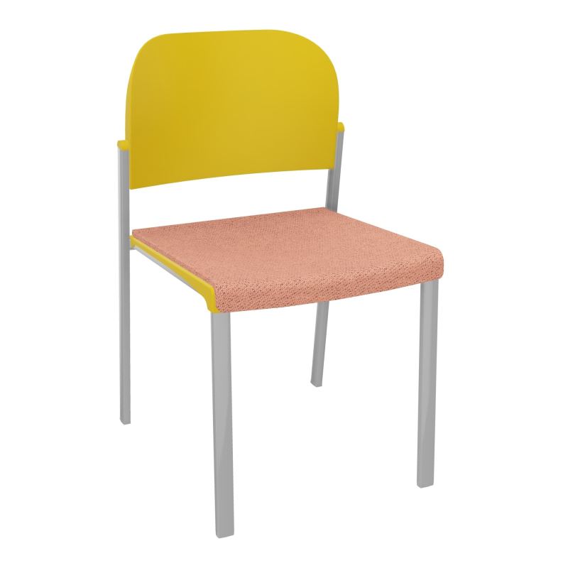 ROMY CHAISE 4P FIXES ASSISE TISSU DOSSIER POLYPRO SANS ACCOUDOIRS BL SB PW