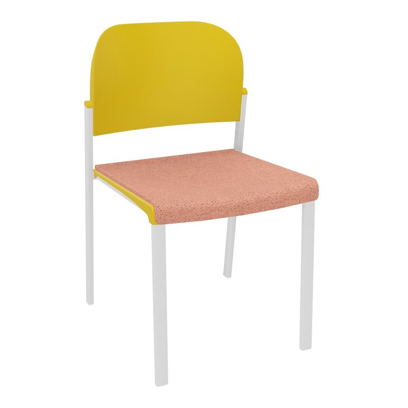 ROMY CHAISE 4P FIXES ASSISE TISSU DOSSIER POLYPRO SANS ACCOUDOIRS BL SP PW