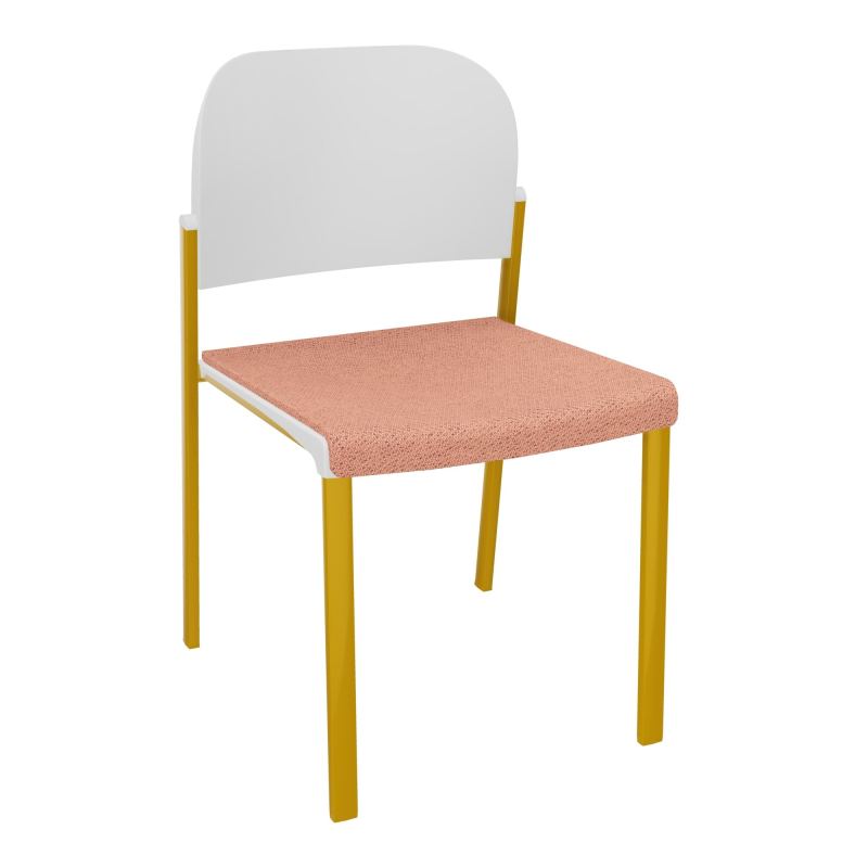 ROMY CHAISE 4P FIXES ASSISE TISSU DOSSIER POLYPRO SANS ACCOUDOIRS BL SX PT