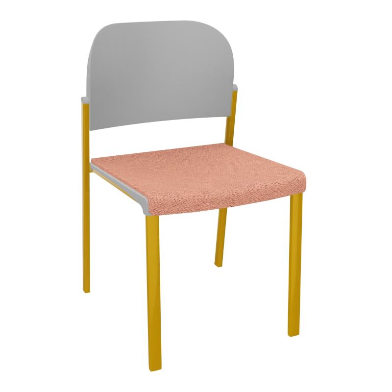 ROMY CHAISE 4P FIXES ASSISE TISSU DOSSIER POLYPRO SANS ACCOUDOIRS BL SX PX
