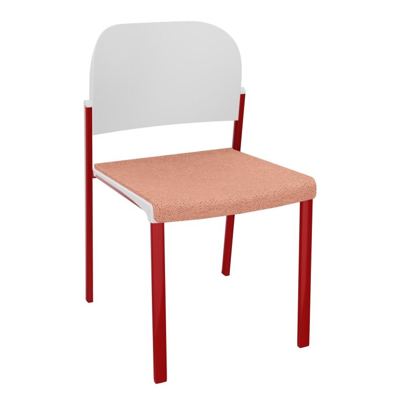 ROMY CHAISE 4P FIXES ASSISE TISSU DOSSIER POLYPRO SANS ACCOUDOIRS BL ZY PT