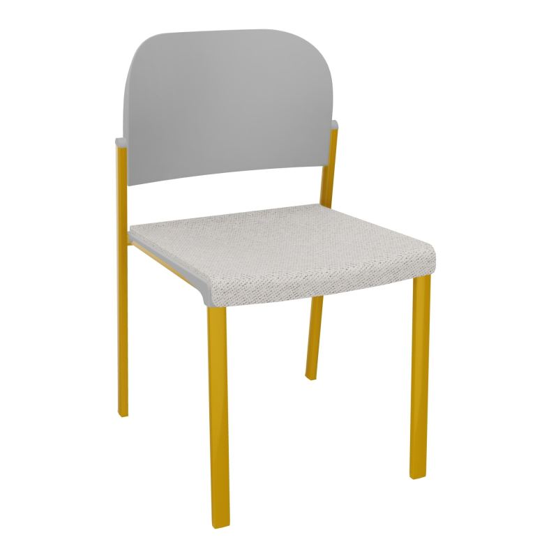 ROMY CHAISE 4P FIXES ASSISE TISSU DOSSIER POLYPRO SANS ACCOUDOIRS BM SX PX