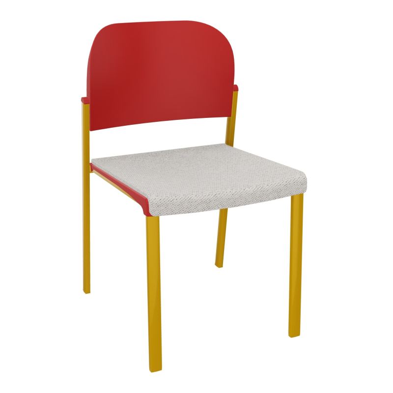 ROMY CHAISE 4P FIXES ASSISE TISSU DOSSIER POLYPRO SANS ACCOUDOIRS BM SX PZ